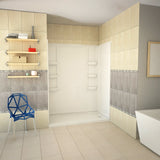 Lex-Class 60 in. x 36 in. x 74 in. 3-piece DIY Friendly Alcove Shower Surround in White