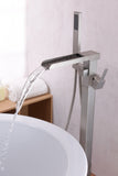 ANZZI Union Floor Mount Tub Filler (41" H), 2-Handle Control, 60" Hand Sprayer, Solid Brass, cUPC Certified, Various Finishes
