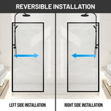 Welle 34 in. x 74 in. Framed Fixed Shower Screen Door with 5/16" (8mm) Tempered Fluted or Clear Glass