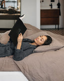 Mocha linen duvet cover