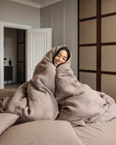 Mocha linen duvet cover set (3 pcs)