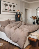 Mocha linen pillowcase
