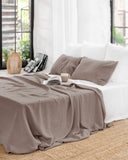 Mocha linen flat sheet