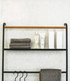 Leaning Storage Ladder With Shelf (63" H) - Steel