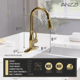 Sifo Hands Free Touchless 1-Handle Pull-Down Sprayer Kitchen Faucet with Motion Sense and Fan Sprayer