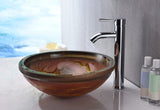 Alto Series 17 in. Bathroom Vessel Sink with Scratch-Tough and Stain-Resistant Non-Porous Surface in Brown Glass