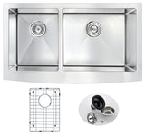 Elysian Farmhouse Stainless Steel 36 in. Single Bowl Kitchen Sink in Brushed Satin