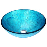 Accent Series 17 in. Bathroom Vessel Sink with Scratch-Tough and Stain-Resistant Non-Porous Surface in Blue Ice Glass