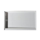 Alexander 60 in. L x 32 in. W Alcove Shower Pan Base with Left or Right Drain in Glossy White Marine Acrylic