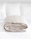 Natural gingham linen duvet cover