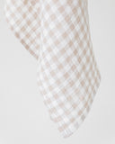 Linen tea towel in Natural gingham