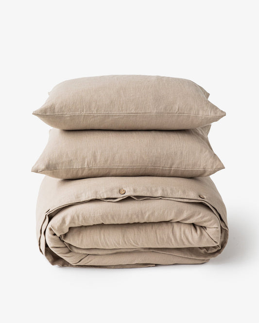 Natural linen duvet cover set (3 pcs)