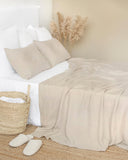 Natural linen flat sheet