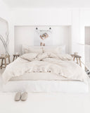 Striped in natural linen duvet cover set (3 pcs)