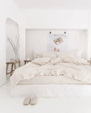 Striped in natural linen pillowcase