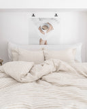 Striped in natural linen pillowcase