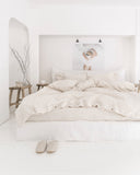 Striped in natural linen sheet set (4 pcs)