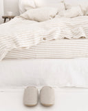 Striped in natural linen sheet set (4 pcs)