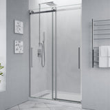 Stellar Series 45 to 48 in. x 76 in. Sliding Frameless Shower Door with Tsunami Guard Tempered Clear Glass