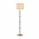 Nimbus Brushed Nickel Floor Lamp with 3-Way Rotary Switch Clear Glass Body Metal Base