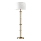 Nimbus Brushed Nickel Floor Lamp with 3-Way Rotary Switch Clear Glass Body Metal Base