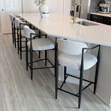 Manhattan 25.5" Chenille Counter Stool with Arms (Set of 2)