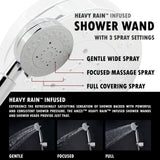 Arc Series 64 in. 2-Jetted Full Body Shower Panel with Heavy Rain Shower and Spray Wand in Brushed Stainless Steel