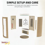 1-2-Person Round Infrared Sauna with Canadian Hemlock Wood, Infrared Heating Panels, Red Light Heater, and Glass Door