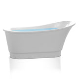 Prima Series 67 in. x 31 in. Flat Bottom Acrylic Freestanding Soaking Bathtub with Center Drain in Glossy White