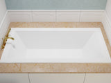ANZZI Illyrian Series 72" L Drop-In Soaker Bathtub, Marine Grade Acrylic, Reversible Drain, Minimalism-Inspired Design, White