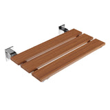 ANZZI Bohemian Folding Teak Shower Seat (18.7" x 12.6"), 280 lbs Weight Capacity, Natural Teak Wood, ADA Compliant, Space-Saving Wall Mount