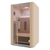 Yoga Sauna 2-Person Infrared Indoor Hemlock Wood Sauna with Removable Bench, and Floor Heating for Perfect Yoga Sessions