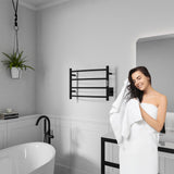 ANZZI Glow Series 4-Bar Compact Towel Warmer (23.5" L x 16.5" H), Dual Installation, Digital Control Panel, Rhino Alloy Certified Stainless Steel