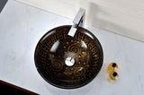 Opus Series 17 in. Bathroom Vessel Sink with Scratch-Tough and Stain-Resistant Surface in Lustrous Brown Glass