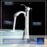 ANZZI Harmony Elegant Vessel Sink Faucet (8.77" H), Single Hole, WaterSense Certified, Rhino Alloy Solid Brass, Various Finishes