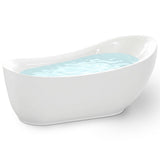 Talyah Series 71 in. x 35 in. Flat Bottom Acrylic Freestanding Soaking Bathtub with Center Drain in Glossy White