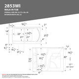 ANZZI Coupe Premier 53 - 60 in x 28 in. Air Jetted Walk-in Tub in White