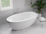 Leni Series 71 in. x 38 in. Jetted Whirlpool 54 Gallon Capacity Freestanding Bathtub with Reversible Drain in White