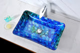 Voce Series Deco-Glass Vessel Sink in Lustrous Blue