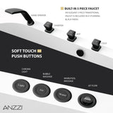 Stone Bell Flatbottom Freestanding Whirlpool and Air Bathtub with Center Drain and Faucet in Various Colors