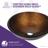 Posh Series Deco-Glass Vessel Sink in Amber Gold