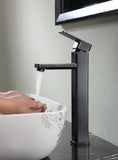 ANZZI Nettuno High Arc Single Hole Faucet (8.7" H), 1.2 GPM WaterSense Certified, Rhino Alloy Solid Brass, for Vessel Sinks, Various Finishes