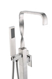 ANZZI Yosemite Floor Mount Tub Filler (44.5" H), 2-Handle Control, 60" Hand Sprayer, Solid Brass, cUPC Certified, Various Finishes