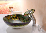 Impasto Series Vessel Sink in Hand Painted Mural