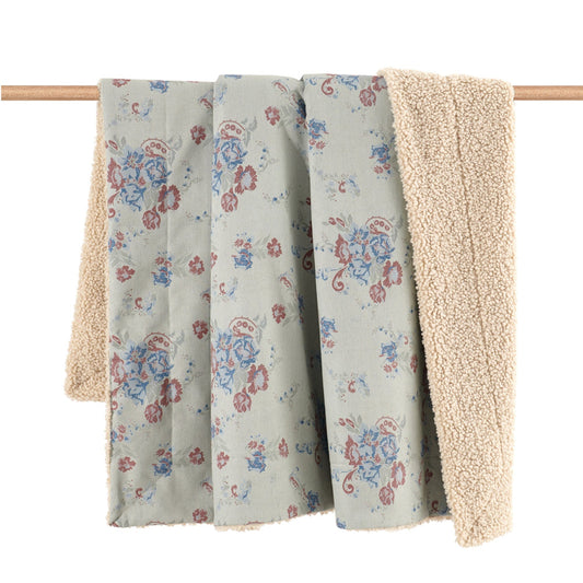 Rosabel Washed Denim Teddy-Backed Throw