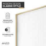Welle 34 in. x 74 in. Framed Fixed Shower Screen Door with 5/16" (8mm) Tempered Fluted or Clear Glass