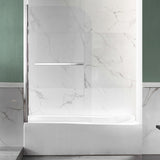 Myth 28 in. x 56 in. Frameless Tub Door with TSUNAMI GUARD
