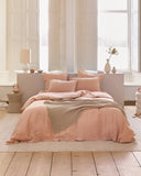 Peach linen duvet cover