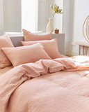 Peach linen duvet cover set (3 pcs)