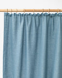 Pencil pleat linen curtain panel (1 pcs) in Gray blue